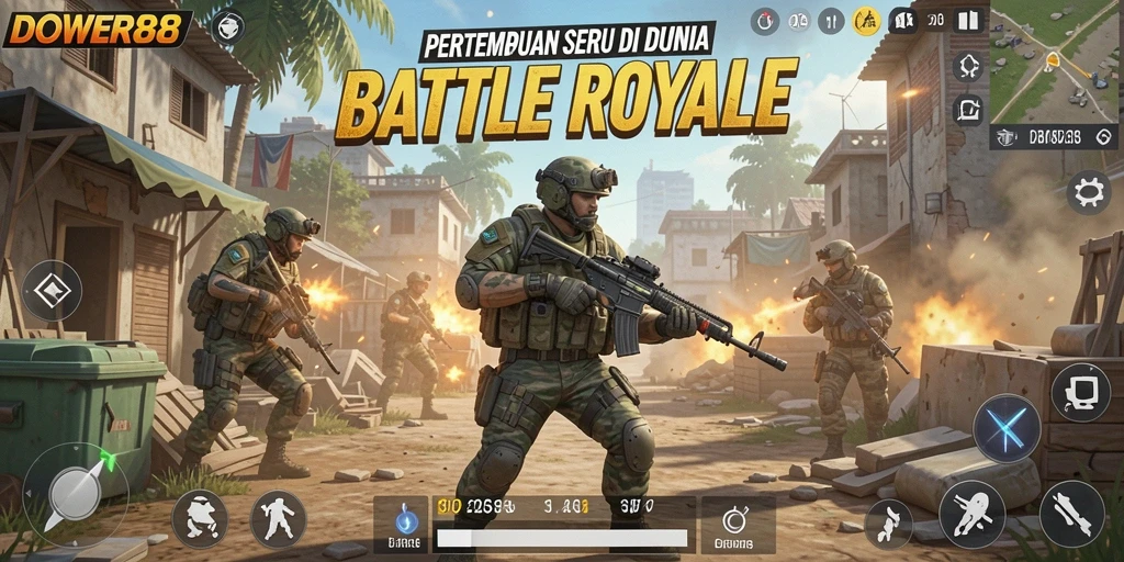 Tangkapan layar DOWER88 menampilkan pertempuran intens dalam mode Battle Royale.