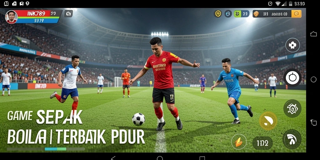 Tampilan gameplay yang seru dalam INK789 dengan aksi sepak bola nyata.