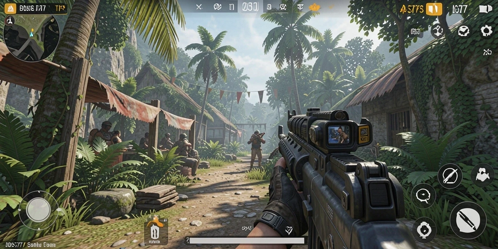 Tampilan gameplay menarik dari JOS77 yang menggambarkan aksi tempur yang seru.