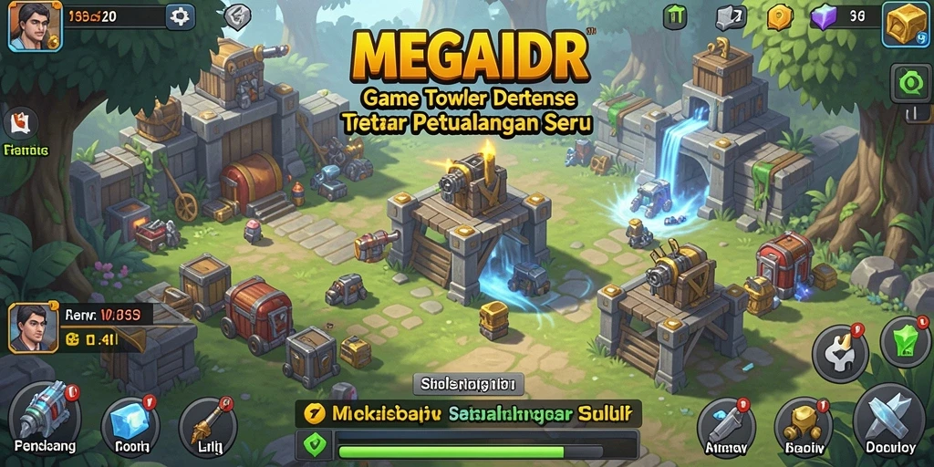 Screenshot gameplay <strong>MEGAIDR</strong> menunjukkan aksi seru dalam Tower Defense.