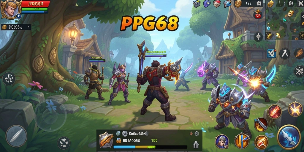 Screenshot gameplay PGG68 yang menampilkan pertarungan seru di dunia MMORPG.