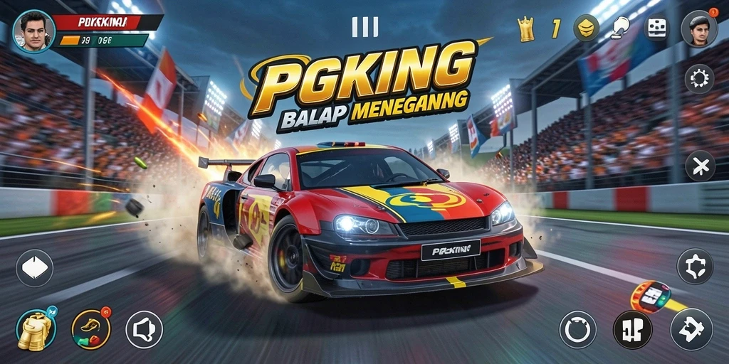 Tangkapan layar PGKING menampilkan aksi balap yang mendebarkan.