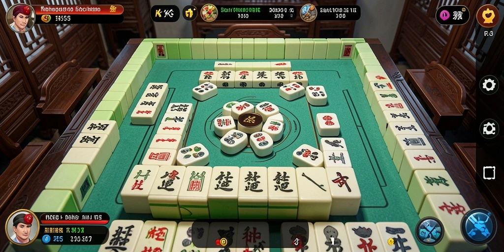 Tampilan gameplay RK55 yang menarik dan penuh warna saat bermain Mahjong.